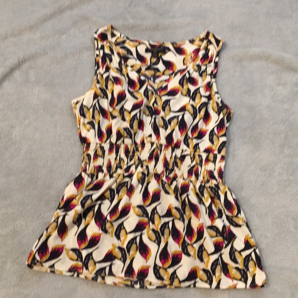Floral dress tank w cinched waistband